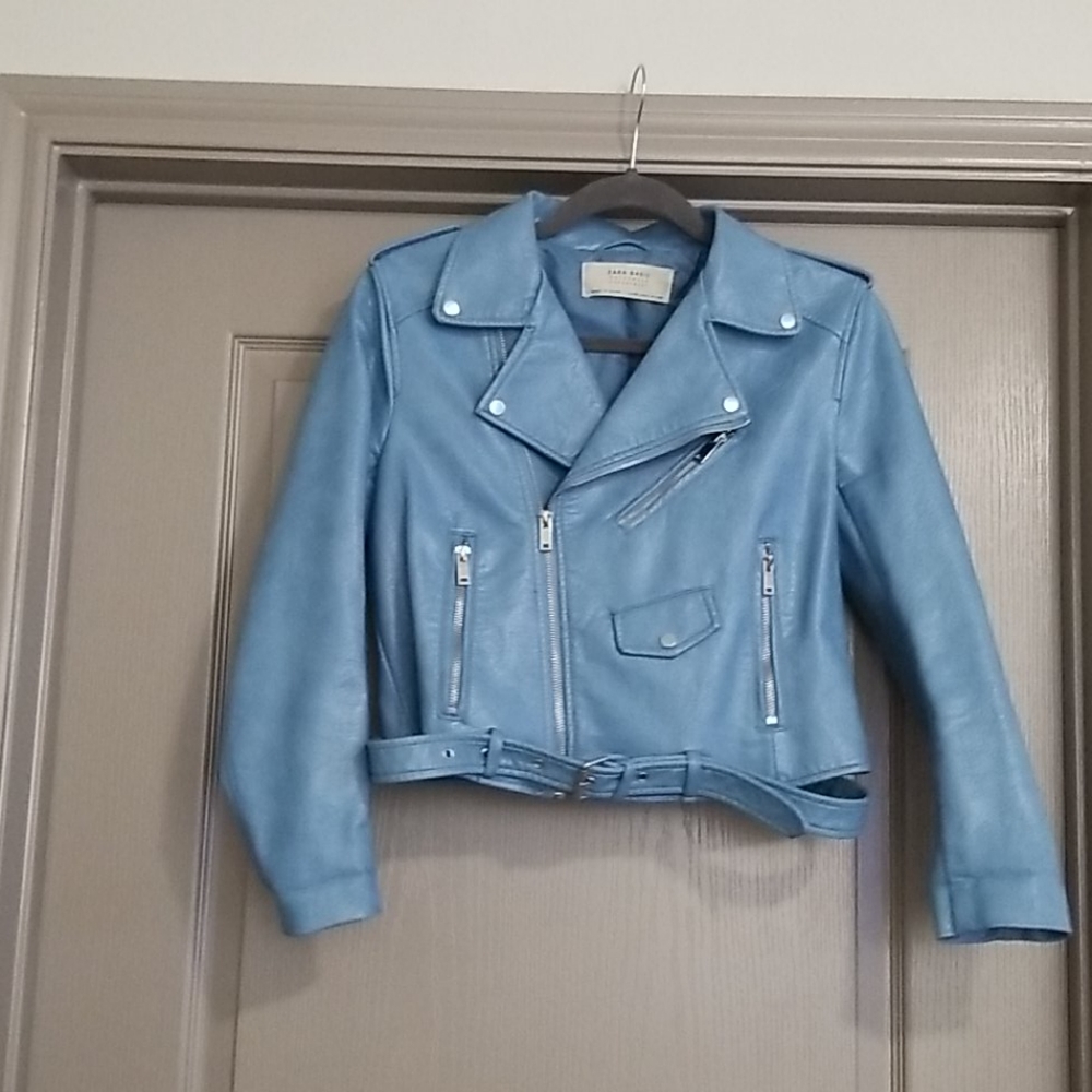 Zara faux leather biker jacket